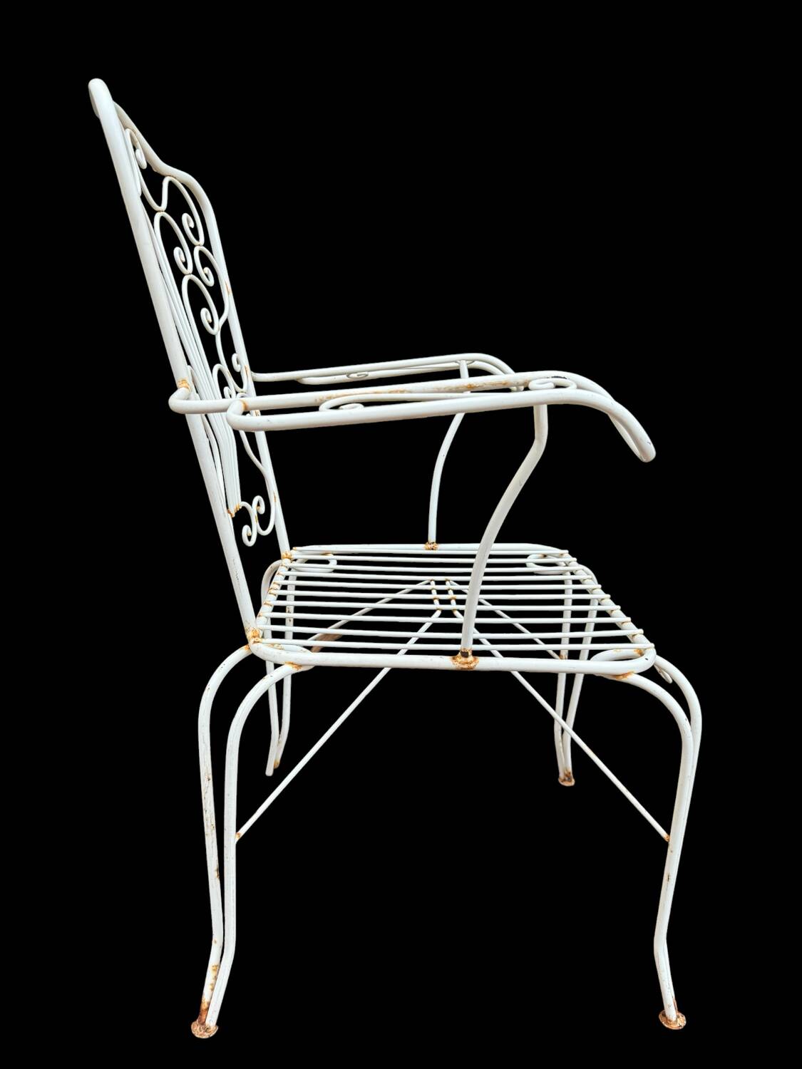 4 Provençal wrought iron armchairs