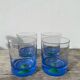 4 Luminarc green and blue water or whisky glasses