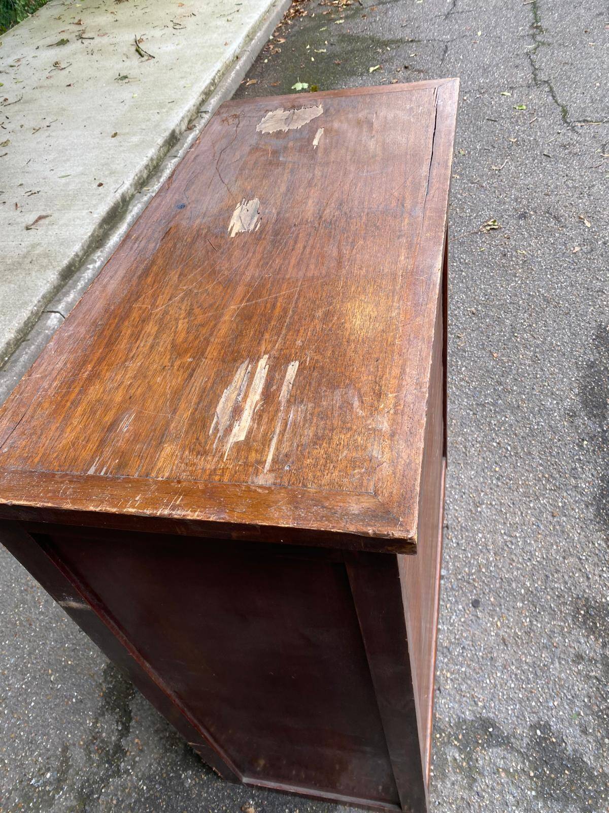 19th century oak notary's folder with curtain