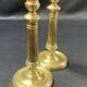 Pair of 19th century gilt bronze candlesticks with fluted shafts, Restoration
