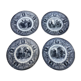 4 assiettes parlantes Vieillard XIXeme
