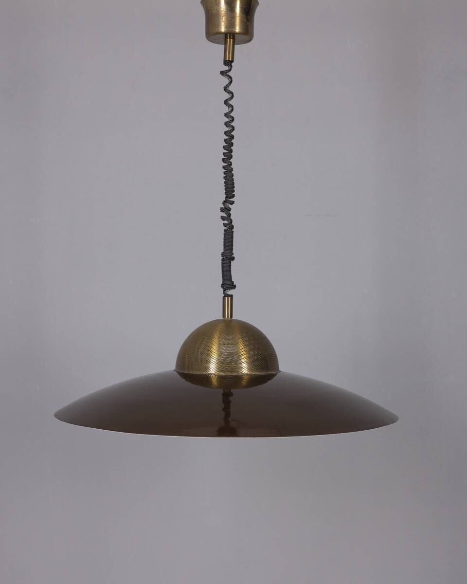 Vintage 70's italian design metal rolling chandelier