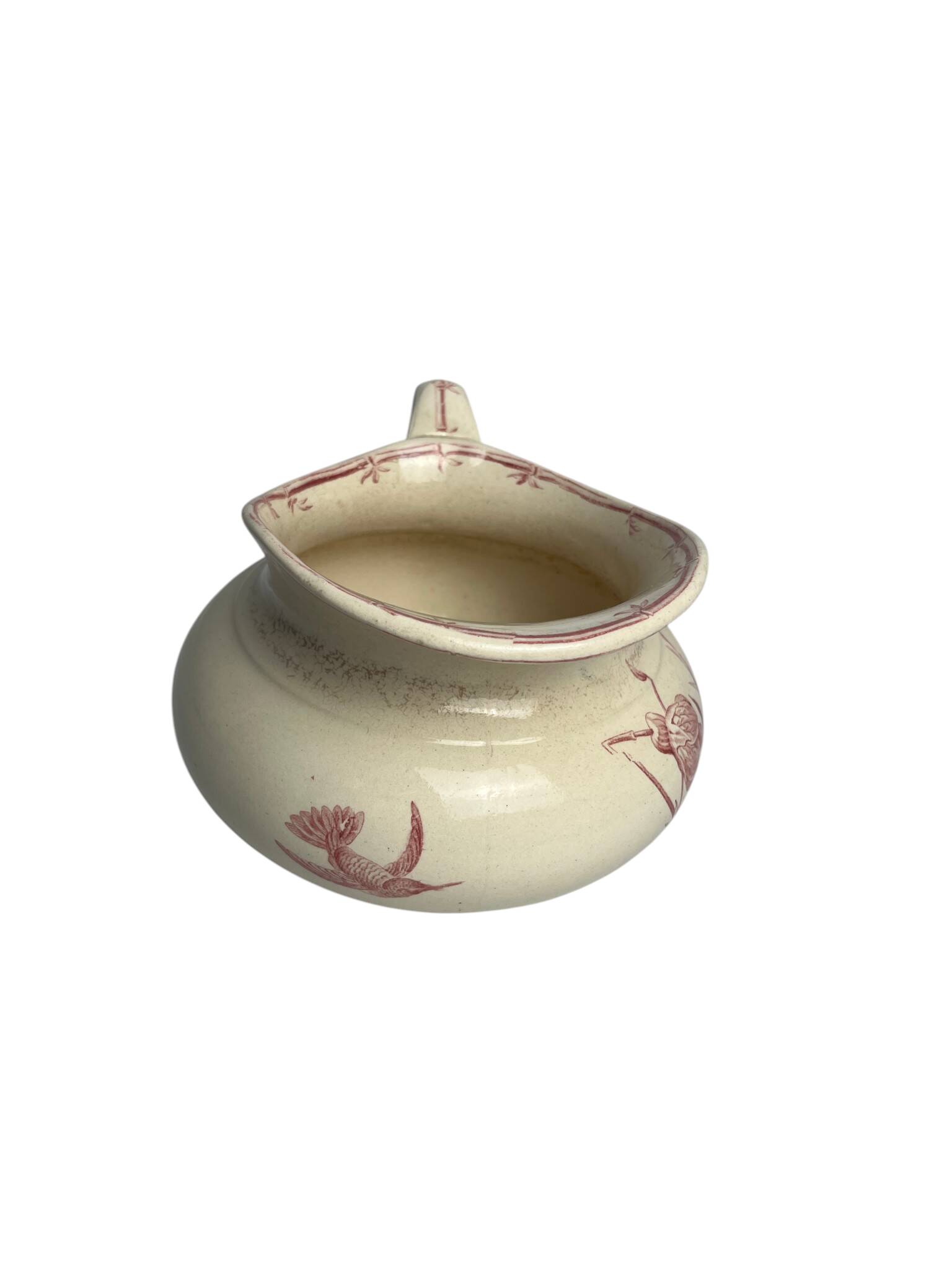 Gien, toilet jug with birds, early 20th century.