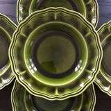 Set of 5 Provençal olive green plates