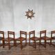 Series of 6 vintage wooden chairs 1960