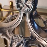 Art Nouveau hallmarked pewter lamp with very fine tulip, 1m of powered wire, 35x15