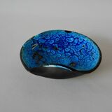 Fat Lava blue round ceramic ashtray 70s