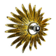 Sun wall lamp by Ferro Arte, metal and gold leaf, Spain 1970