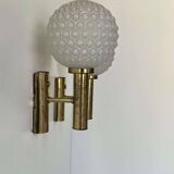 Vintage wall lamp, brass and opaline, Germany 1960