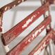 Antique red and white patio chairs (circa 1920). Set of 4 pieces