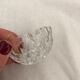 Pear sugar bowl in cut glass