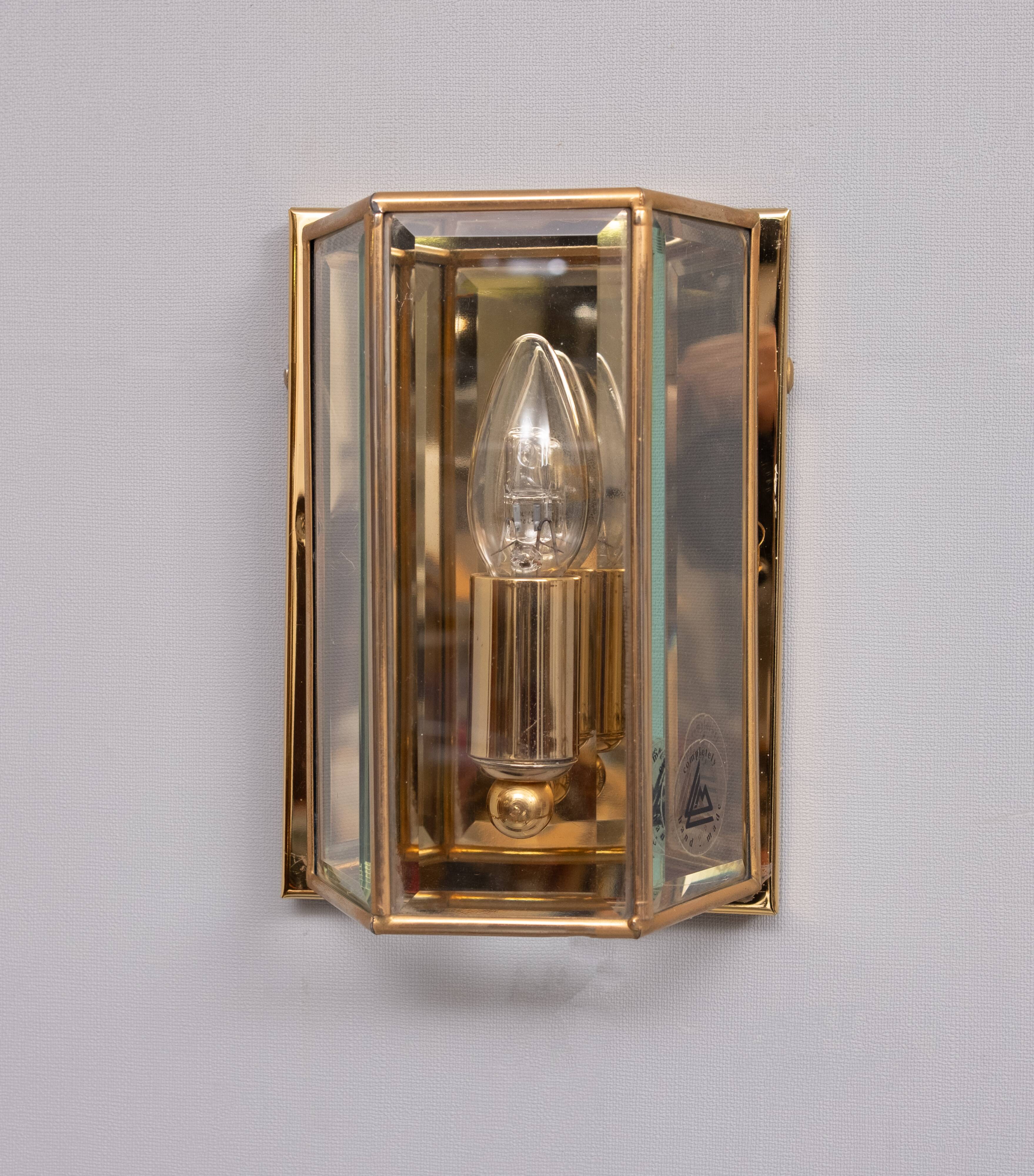 Pair Hollywood Regency Brass Wall lamps 1970s Germany