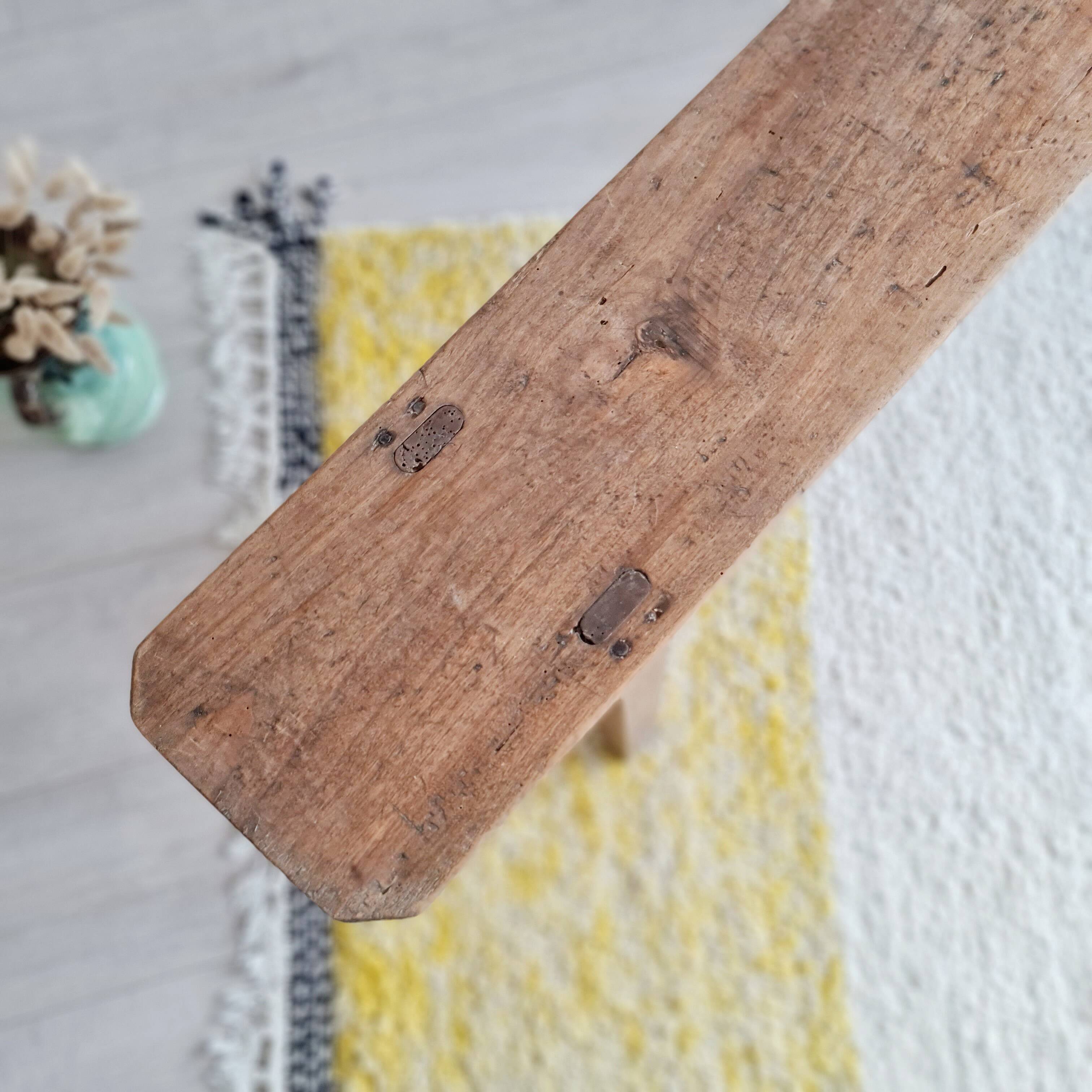 Antique wooden farm bench