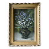 Painting bouquet of flowers signed Théodore Coquelin late 19th century