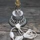 Moroccan glazed terracotta table lamp from Safi, ceramic bedside lamp.