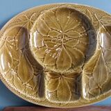 Gien platter, compartmentalized earthenware appetizer serving tray