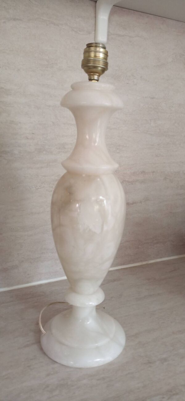 Pied de lampe balustre en albâtre 48 cm