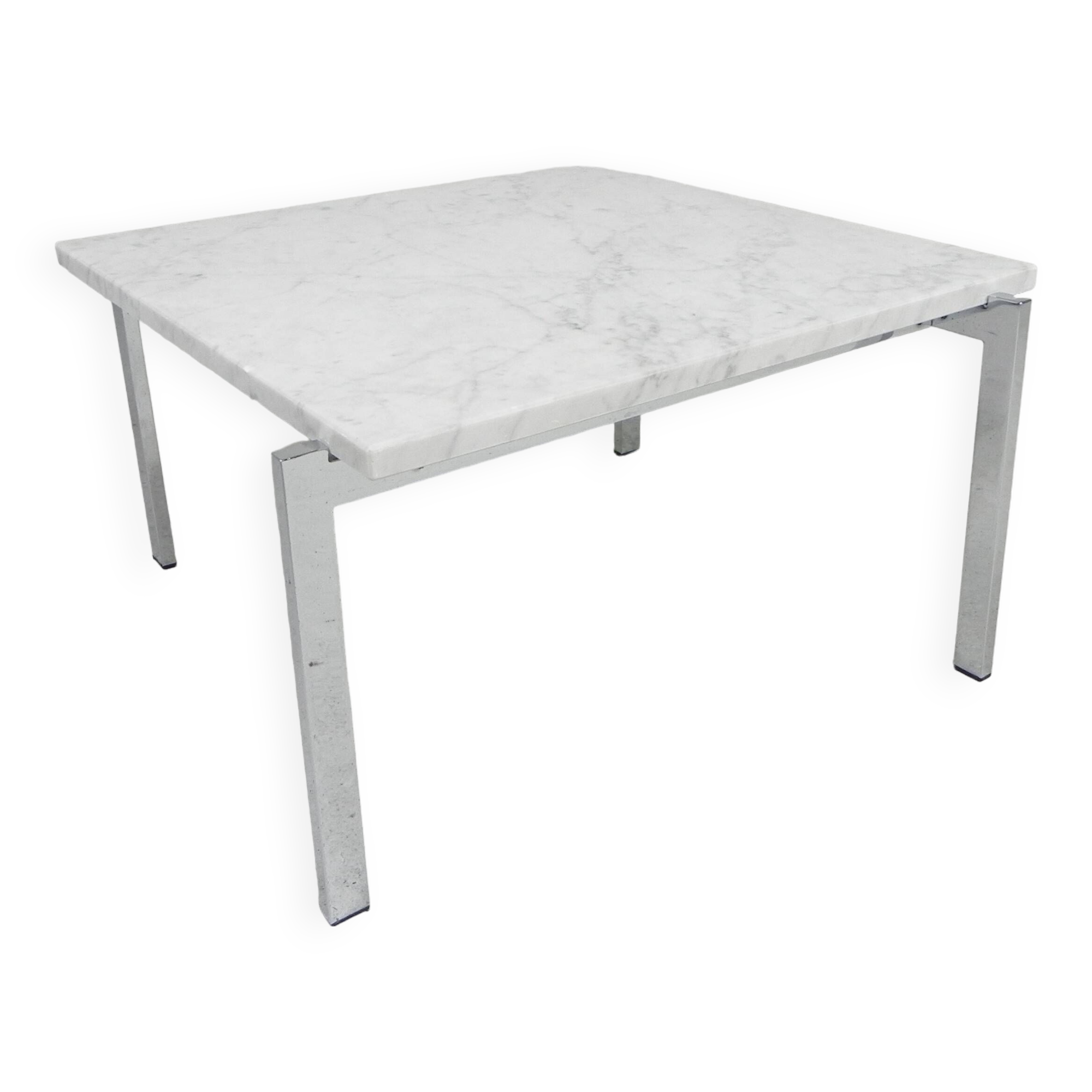 Coffee table with Carrara marble top 60 x 60 cm, 1970