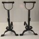 Old cast iron bowl Landier firewood fireplace accessory