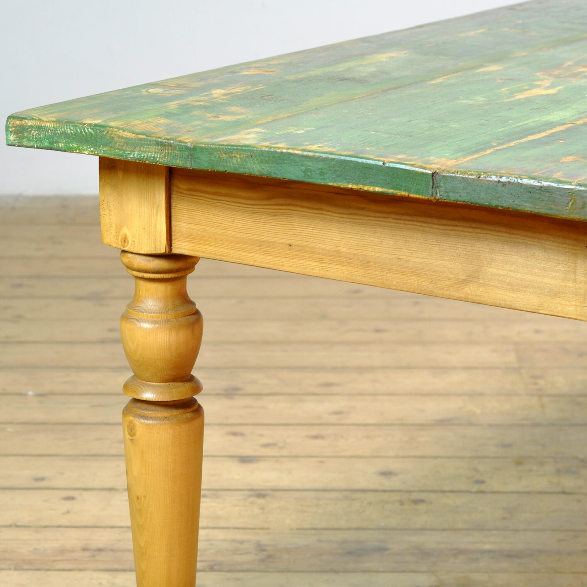 Pine table with old top