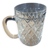 8 verres / chopes anciennes en verre ciselé