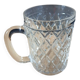 8 antique chiseled glass glasses / mugs