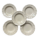 Ivory fluted deep plates Sarreguemines