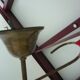 Vintage suspension cut in fluted pale pink opaline glass