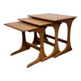 Set of 3 teak nesting tables from the 70s