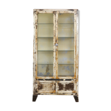 Vintage Steel And Glass Medical Cabinet, 1930's