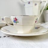 Vintage floral porcelain tea set DIGOIN SARREGUEMINES