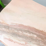 Louis XV coffee table in brass pink marble