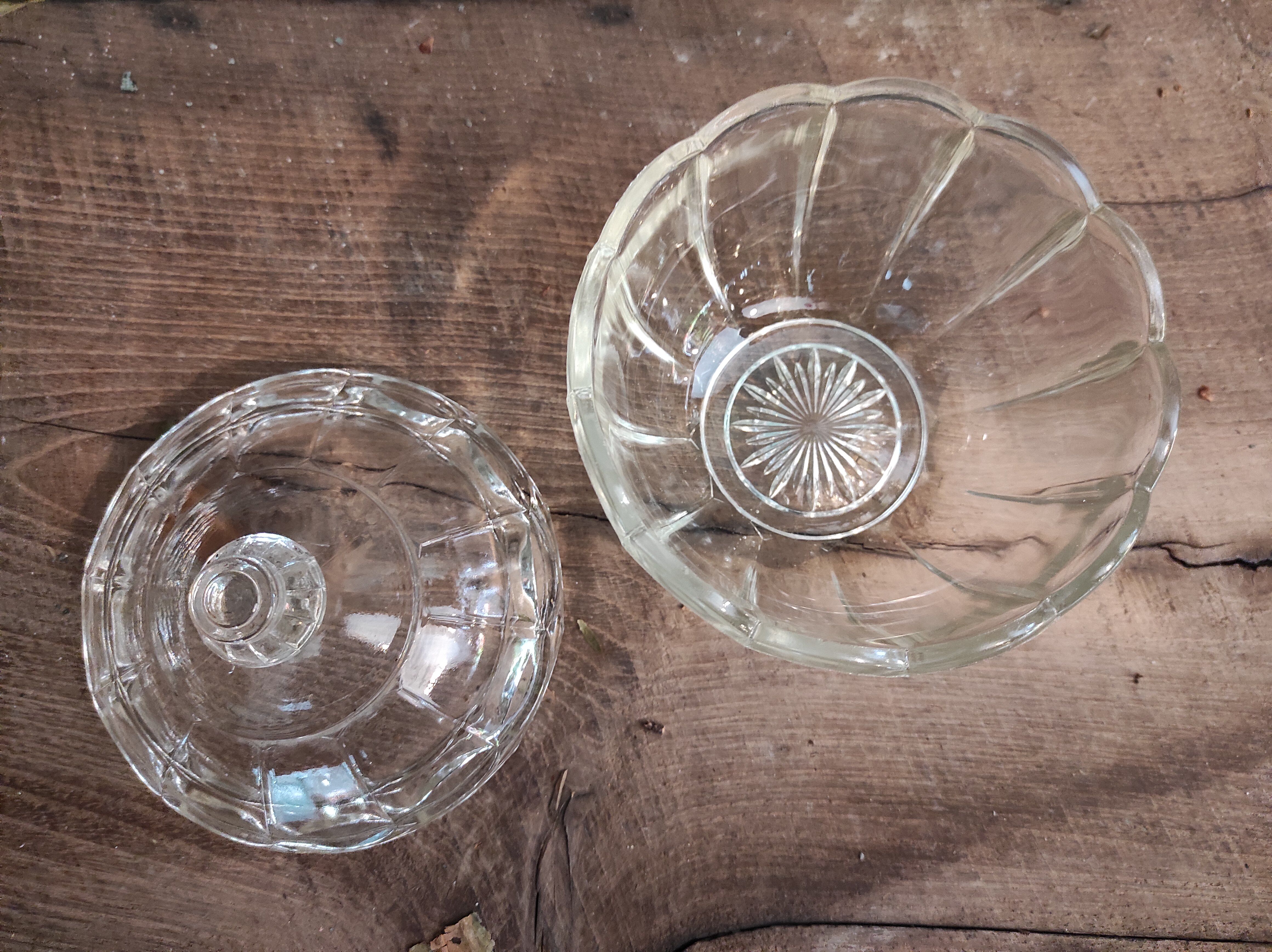 Vintage French glass candy box