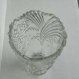 Glass vase with stylized flower pattern
