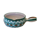 Salad bowl in the form of fondue pot, Robert Picault Vallauris, in enamelled ceramics, vintage 1950/60,