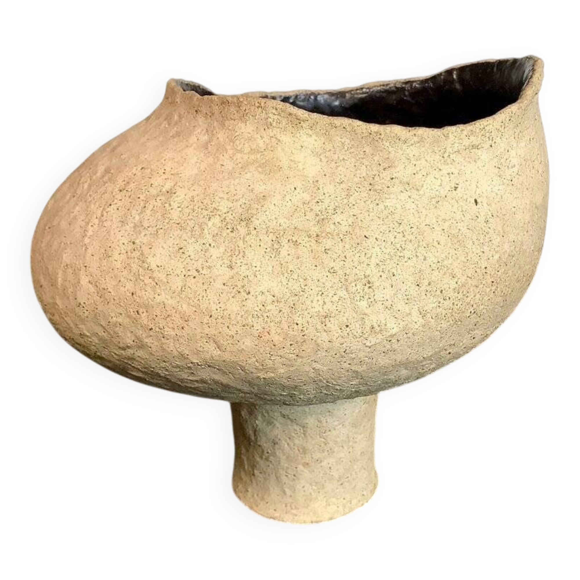 Sculptural studio ceramic art pottery vase, Germany 1966