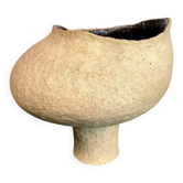 Sculptural studio ceramic art pottery vase, Germany 1966