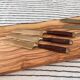 8 Vintage Knives, Antique Fruit Knives, Wooden Knife Set, Brass, Mid Century Cutlery.