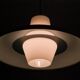 Philips pendant light in frosted sky blue glass by Louis Kalff