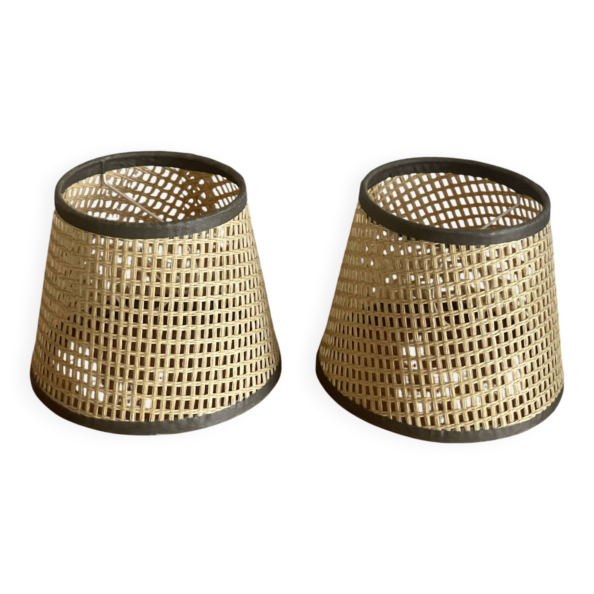 Small cane lampshades