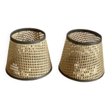 Small cane lampshades