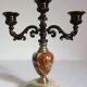 Pair of vintage onyx brass candlesticks