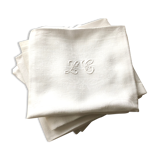 9 monogram napkins "L.C"