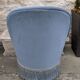 Chauffeuse velours bleu lagon