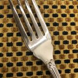 Christofle silver-plated dessert fork, Rubans model
