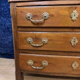 Curved Louis XIV period chest of drawers in solid walnut circa 1700