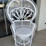 Emmanuelle white peacock armchair