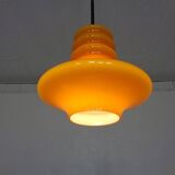 Orange glass ceiling light from Doria, Germany, 1960s.