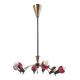 Chandelier with 6 lights in Stilnovo style and Murano glass - 1950s