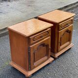 2 Louis XIV bedside tables made of wood from the 20th century.